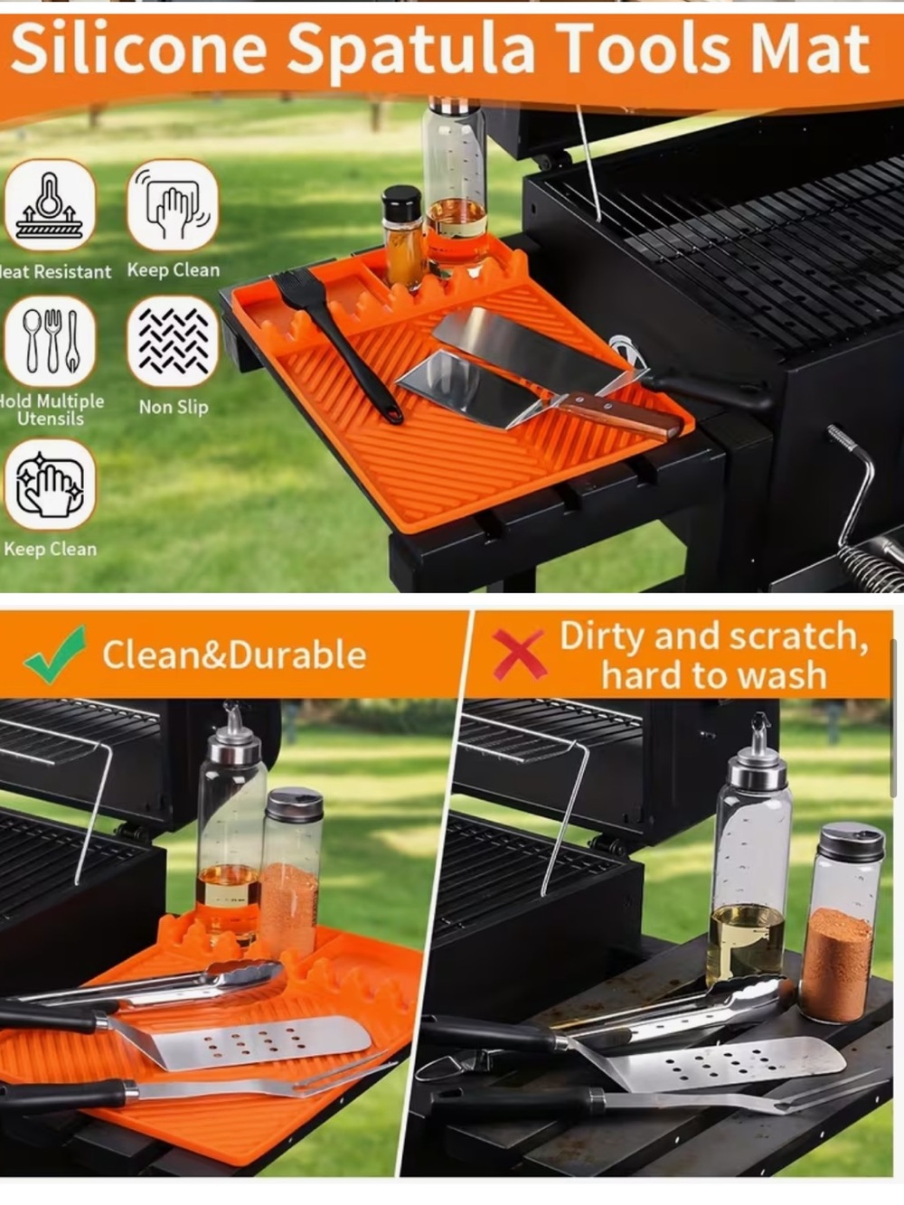Silicone Spatula Tools Mat - Orange